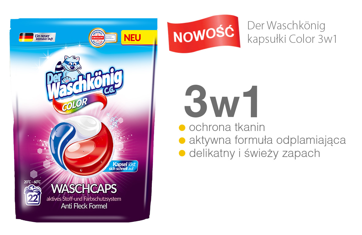 Kapsułki do prania Der Waschkonig TRIO-CAPS Color